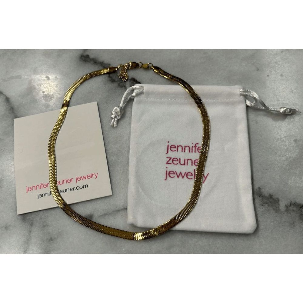 Jennifer Zeuner 14K IP Gold Plated Hamilton Herringbone Necklace